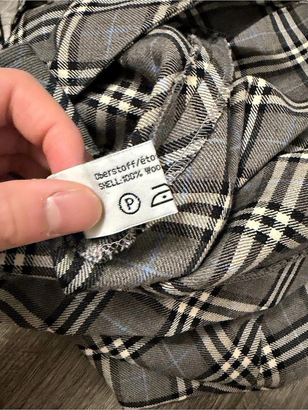 Burberry Plaid Trench Coat Gray & Black - Picture 7 of 8